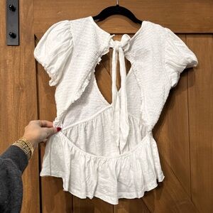 Free people keyhole tie back top